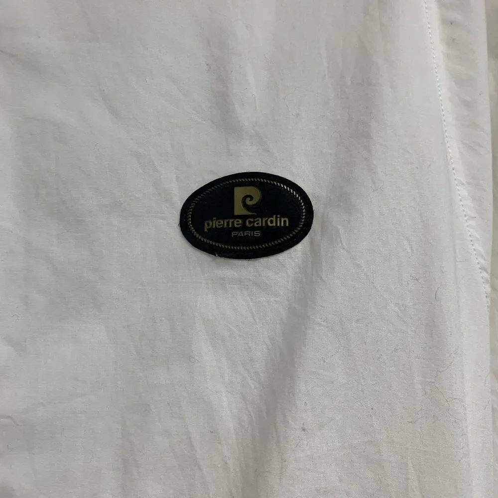 Vintage Pierre Cardin Size L White Zip Up Snap Button Light Jacket
